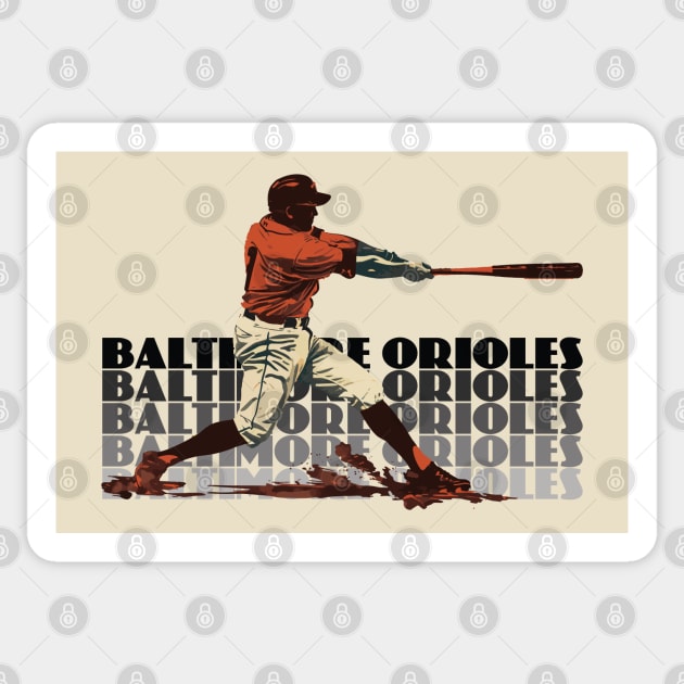 Retro Baltimore Orioles Slugger Sticker by Rad Love